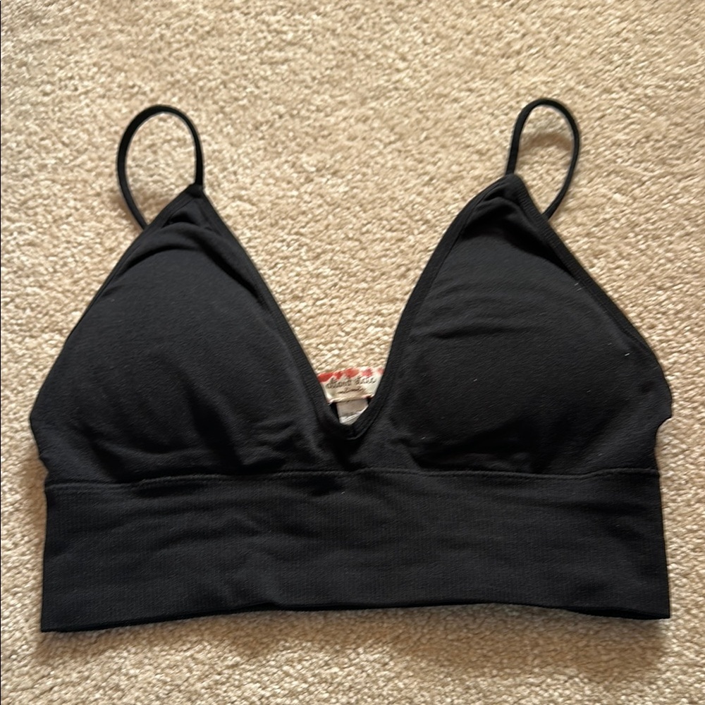 Altar’d State Black Plunge Stretch Bralette with Thin Straps